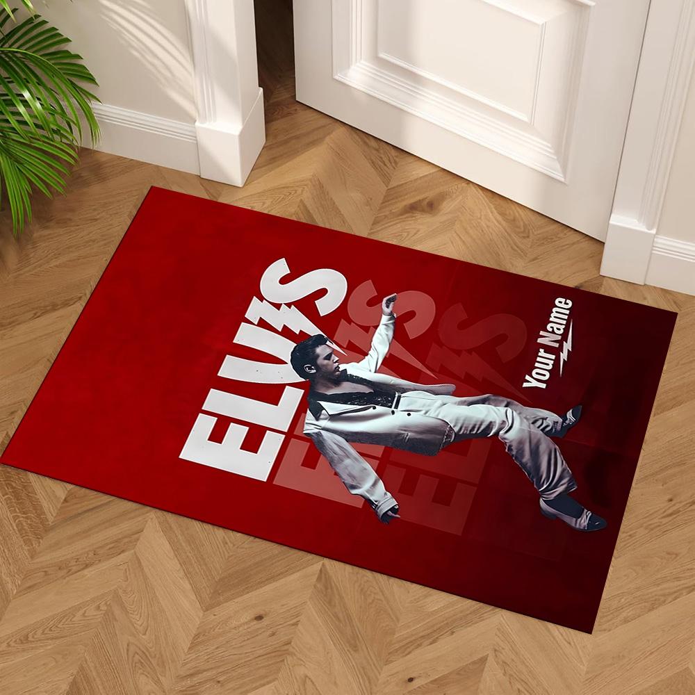 Elvis Presley Personalized Text Floor Mat Design for Dormitory Balcony Decorate room Dining Room Antislip Carpet Office home decor