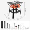 Table Saw with Stand, 1800 W Portable Compact Tablesaw, 254 MM Saw Blade O.D, 200 MM Max. Cutting Capacity, 4800 RPM Cutting Speed, With 24-tooth Saw