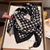 Korean-Style Magnetic Buckle Square Scarf: Women's Winter Neck Warmer & Fashionable Pendant Accessory