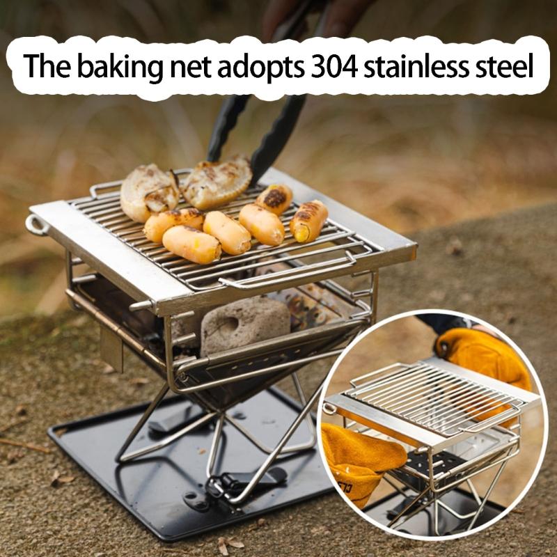 Wind Resistant Outdoor Folding Stove Stable Cooking Performancex When Folded Efficient Combustion Various Setting