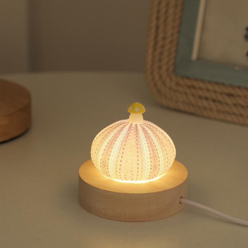 Creative LED Shell Mushroom Night Light Bedroom Bedside Decoration Table Lamp Birthday Gift Luminous Small Gift Ornament