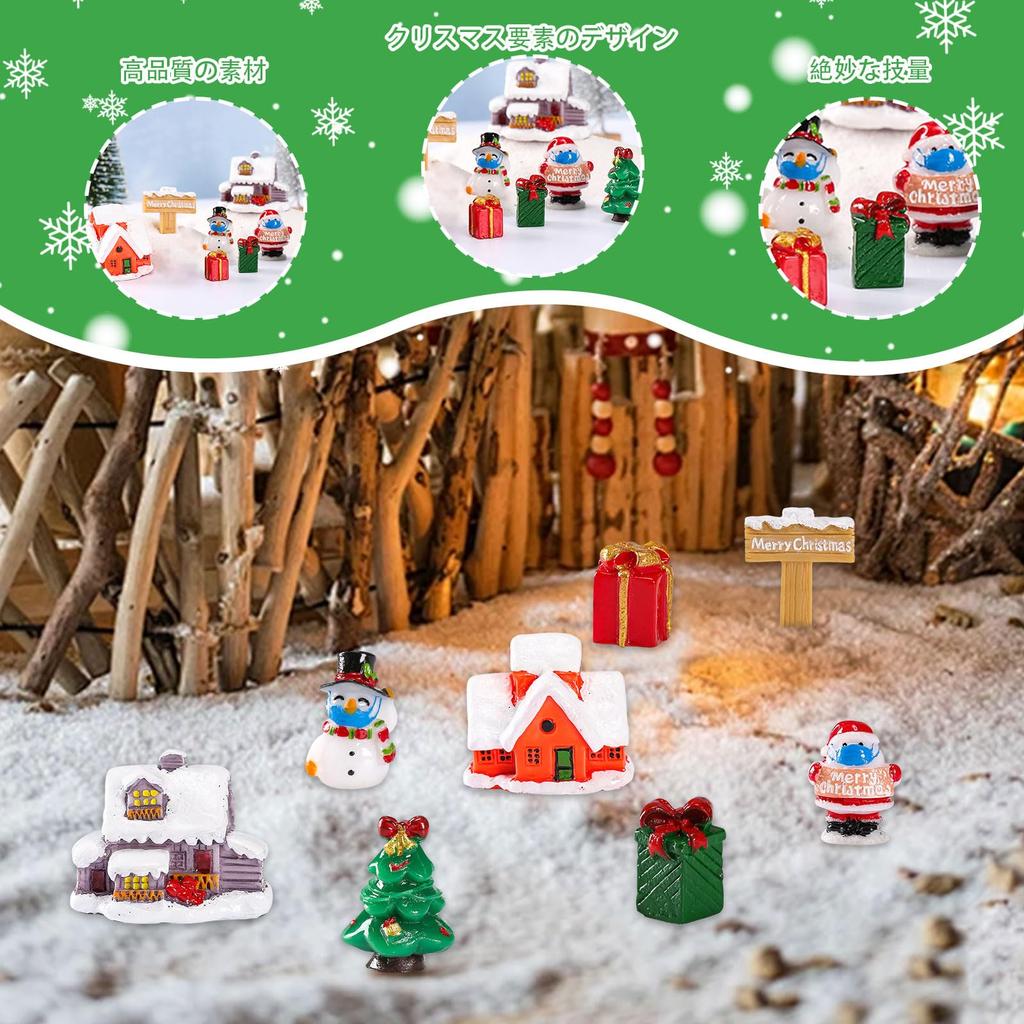Set von 8 stilvollen und niedlichen Weihnachts-Miniatur-Weihnachtsmann-Weihnachts-3D-Harz-Weihnachts-Kleine Topf-Weihnachtsgeschenke Figuren, Weihnachtsmann, Schneemann,