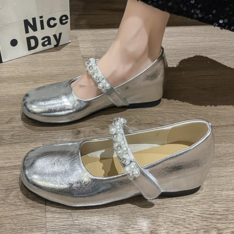 Mode Blume Kristall Damen Ballerinas Slipper Schuhe 2025 Herbst Flache Mode Schuhe Designer Elegant Luxus Kleid Zapatillas De Mujer
