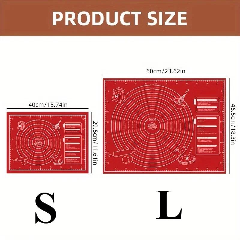 Non-Stick Baking Mat for Pizza & Cakes - Slip-Resistant, Easy Clean Kitchen Tool for Home Bakers and Cooking Enthusiasts, Red