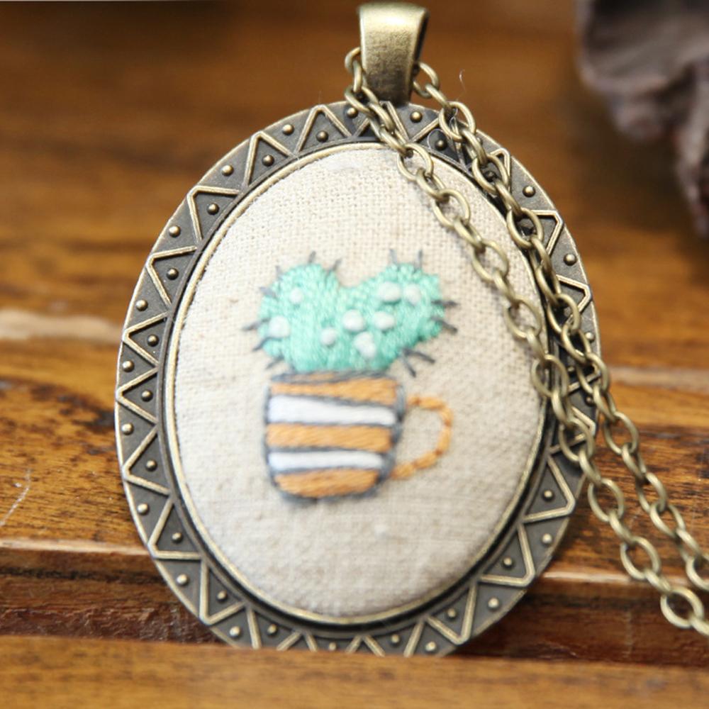Embroidery Craft Kit Cross Stitch Package Necklace Pendant DIY Needlework Craft Embroidery Craft Kit Cross Stitch Package Necklace Pendant DIY Needlework Craft