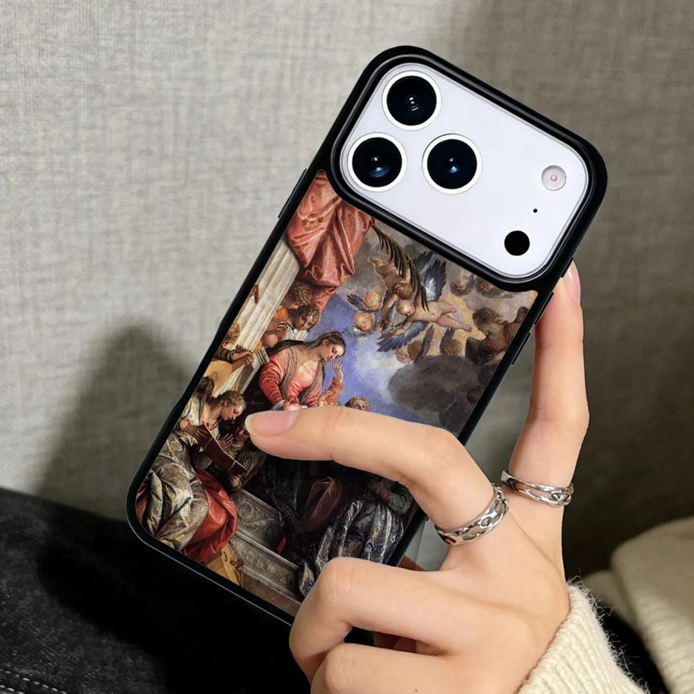 Capa Case for iPhone 17 Air 16 Pro Max 15 Plus 11 13 Mini 14 12 Back Phone Cover Renaissance art Painting cell