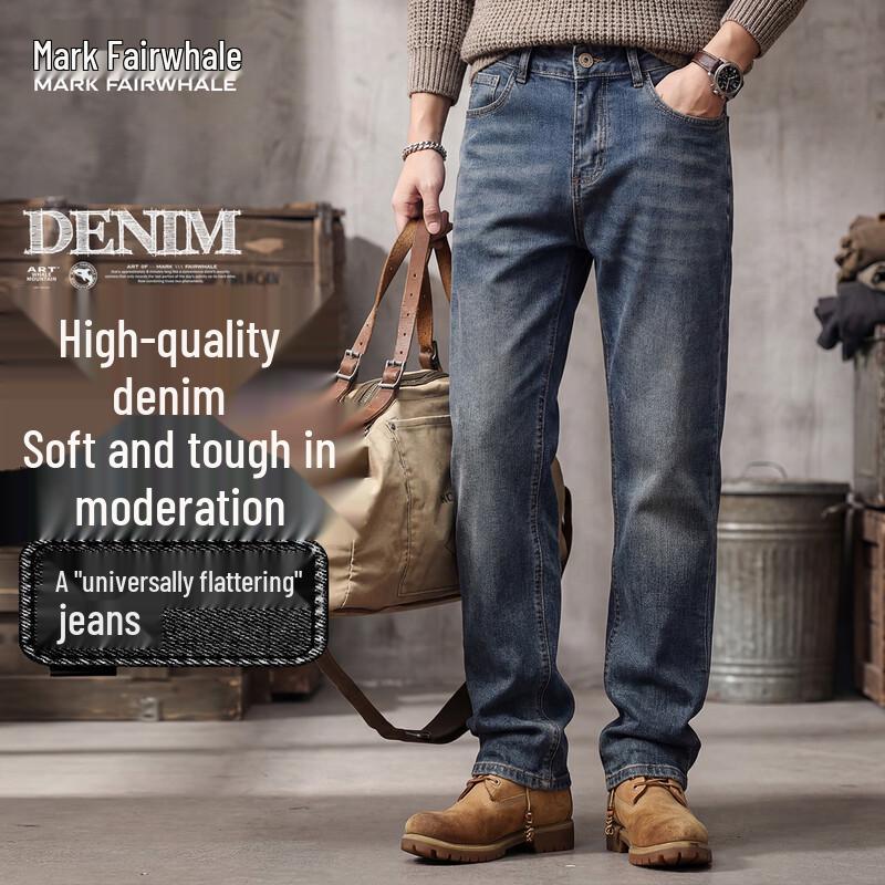 

MARK FAIRWHALE Men s Loose Straight Washed Jeans 28