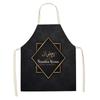 Chef Apron Muslim Eid Printed Kitchen Women Ramadan Karim Home Cooking Baking apron Star Crescent Waist Pocket decoration