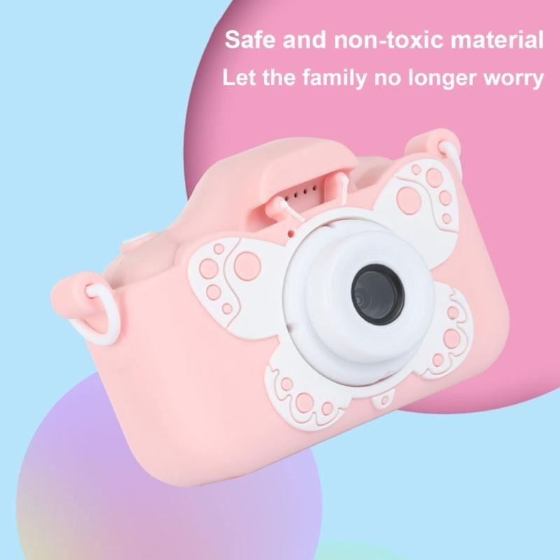 Kids Camera Bag Mini Silicone Cartoon Camera Protective Cover with Adjustable Lanyard Soft Silicone Camera Protector
