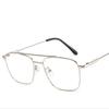 Double Beam Anti Blue Light Square Prescription Glasses For The Nearsighted Vintage Metal Myopia Spectacles -0.5 -0.75 To -6.0