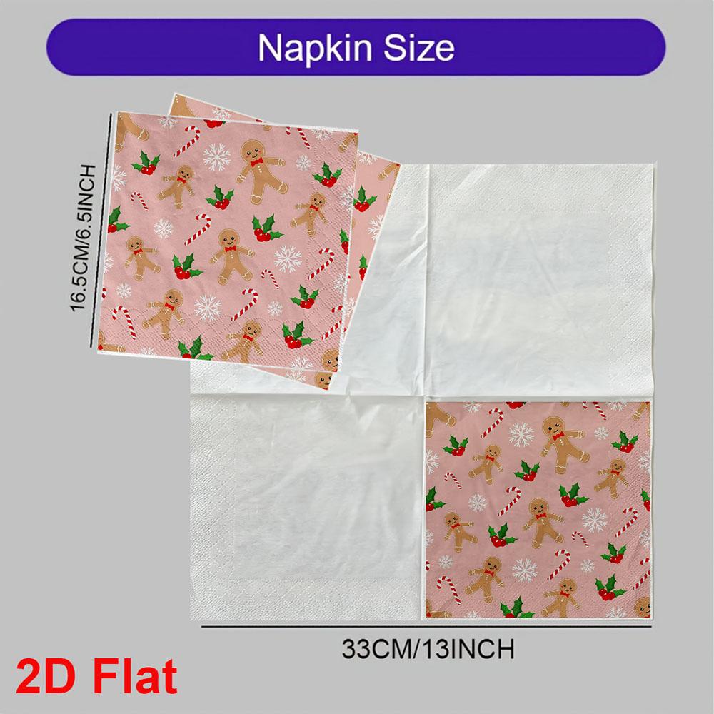 20pcs Disposable Napkins Withgingerbread Man Pattern Print for Wedding,Parties,and Daily Use for Thanksgiving Fall Christmas Table Decoration