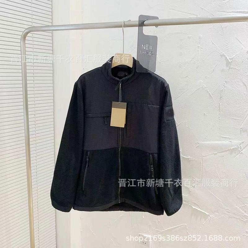 Mens Fleece Lined Jacket Outdoor Sports Casual Warm Long Sleeve Solid Color Coat Winter Running