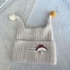 Wind Proof Infant Hat Knitted Fabric Earflap Cap Solid Color Pullover Hat  Outdoor Use