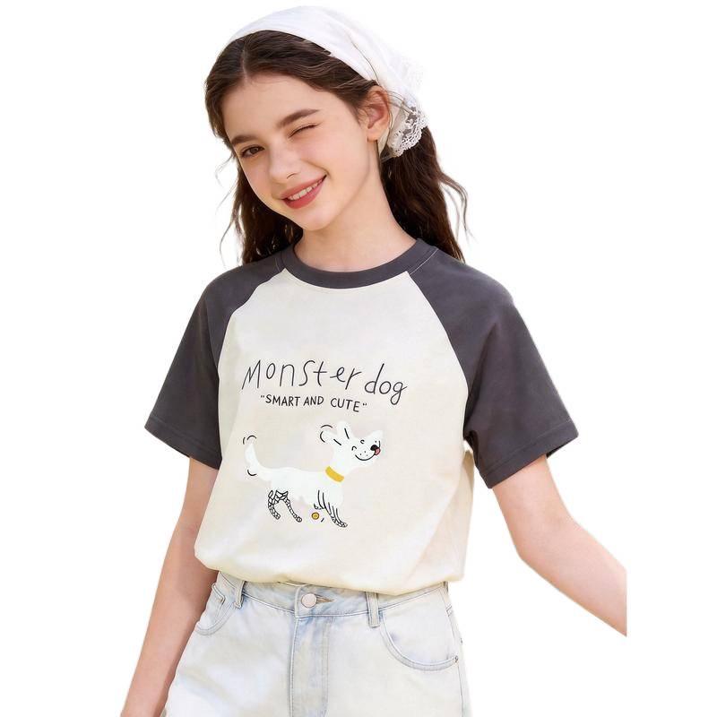 Girls' Summer Loose Short-Sleeve T-Shirt for Kids & Teens