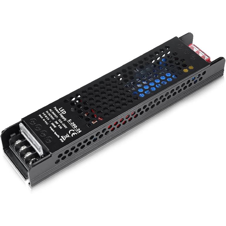 inShareplus DC 24V 8.5A 200W Switching Power Supply, AC 110~250V to 24 Volt Universal DC Transformer Driver, LED Power Supply, Converter Adapter for