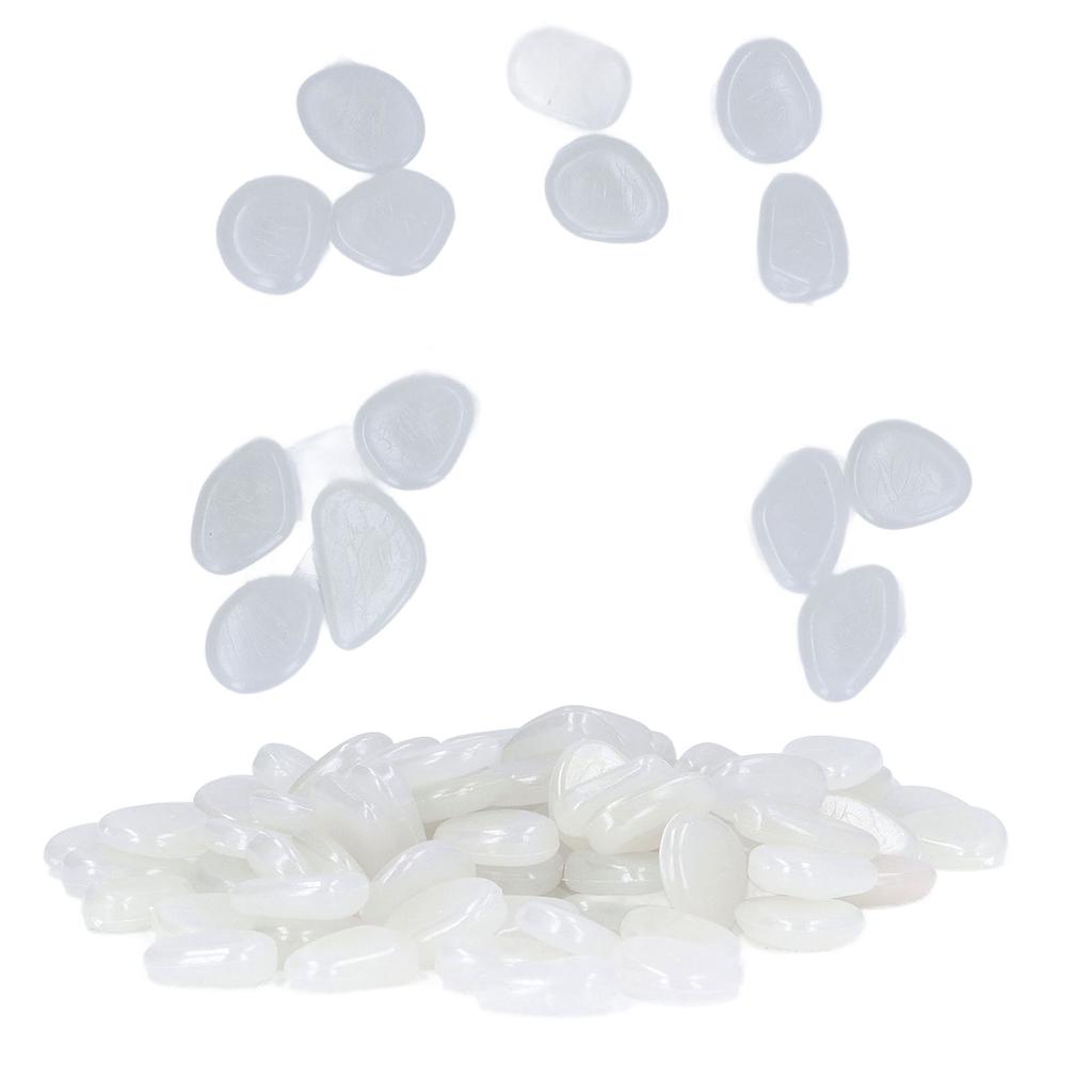 Outdoor Luminous Stones Colorful Fluorescent Luminous Pebbles for Dark Garden Courtyard Walkway Garden Trails 100   Bag