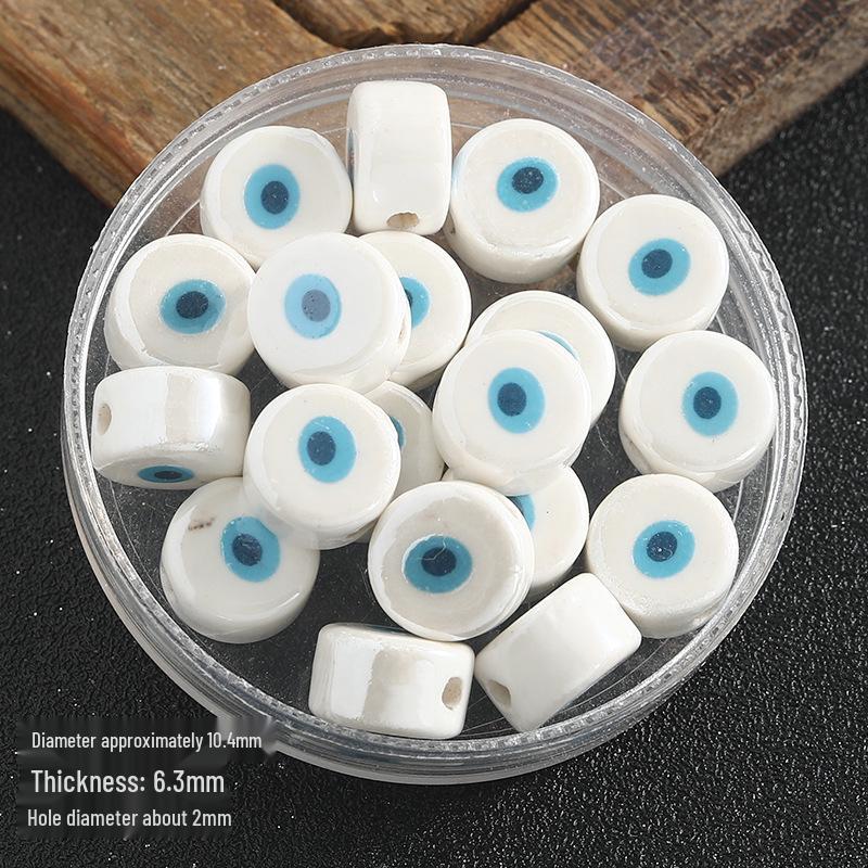 Colored Spacer Demon Eye Ceramic Bead Bracelet - DIY Jewelry Accessory with Loose Beads for Bracelets and Phone Chains