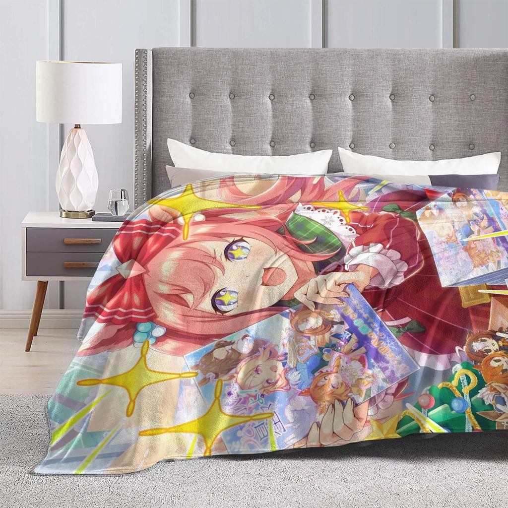 Umamusume Pretty Derby Cartoon Blanket Coral Fleece Plush Summer Breathable Warm Throw Blankets for Bedding Travel Rug Piece