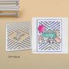 Scatola Sfondo a Griglia Stencil Fustella Taglio Metallo Scrapbooking Album Fotografico Cartoncino Decorativo Artigianato Fustella