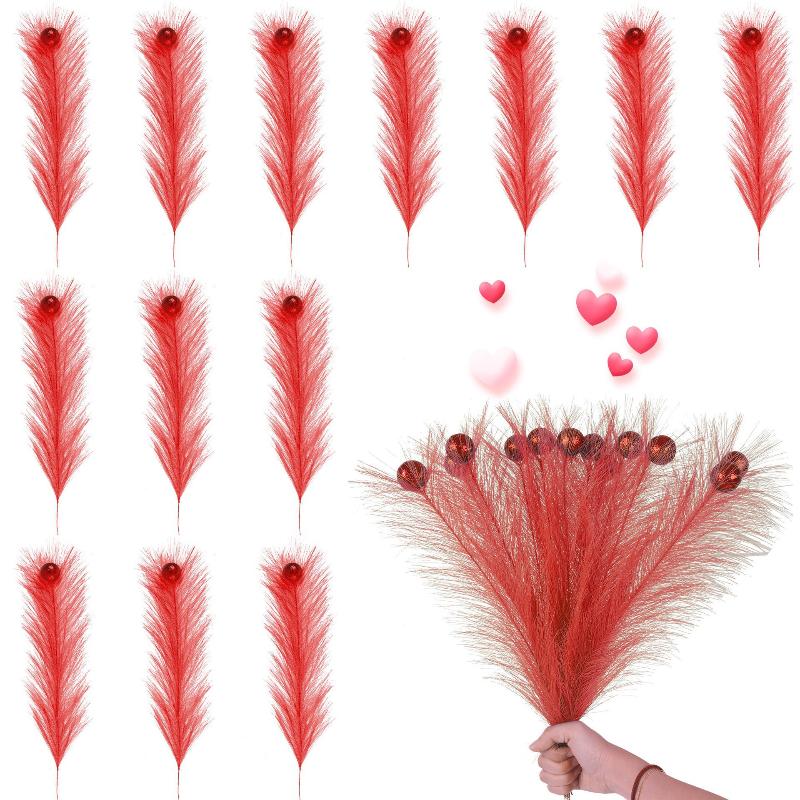 10Pcs Christmas Tree Decorations Picks With Red Ball Xmas Artificial Stems Christmas Home Wreath Craft Decoration Supplies