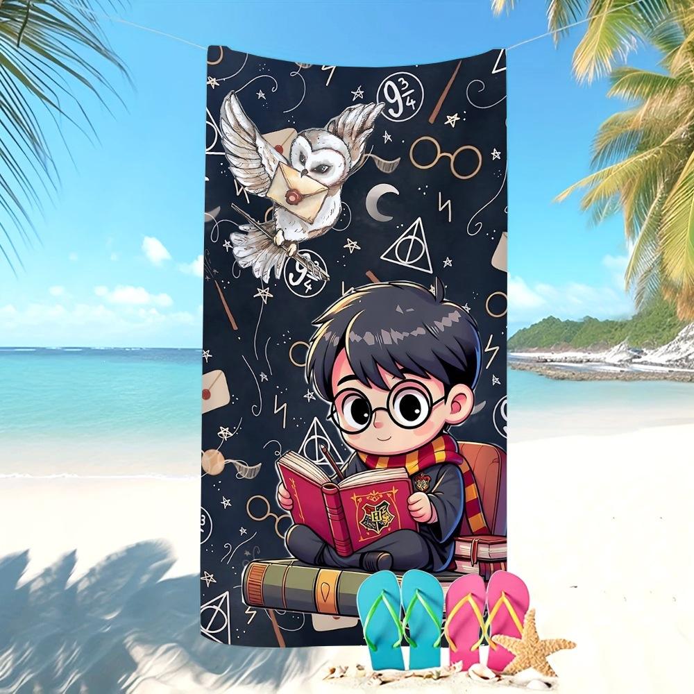 Fantasy Magic Character Pattern Microfiber Large Towel For Children Beach Swimming Shower