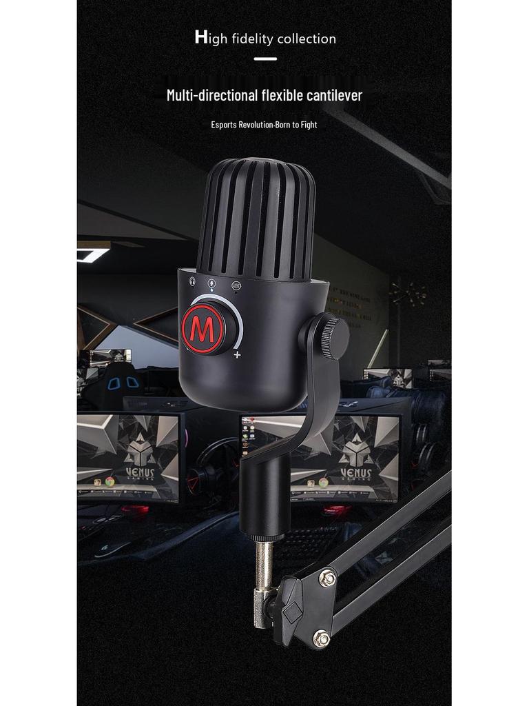 USB Condenser Microphone for Recording, Gaming, Streaming, Singing - Desktop Mic for PC and Mobile Phone.