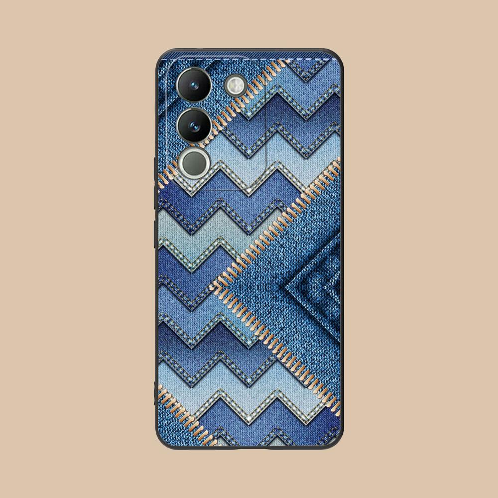 Jeans Texture Mobile Phone Case for VIVO V60 V50 V40 V30 V29 V27 V25 V23 Pro Lite 5G Colorful Printing Cover Luxury Cover Pretty