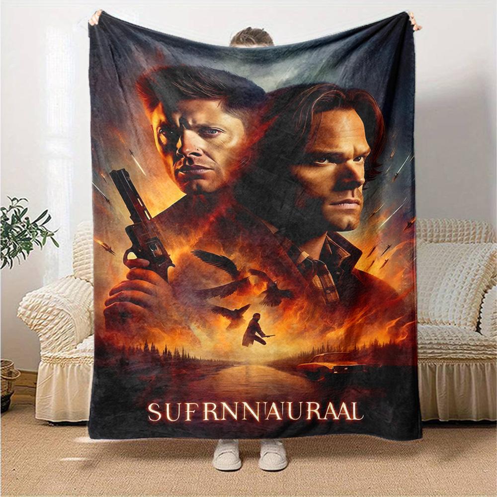 1pc Supernatural Throw Blanket Soft Flannel, Cozy All Season Polyester Perfect for Home, Office