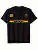 Reggae Rastafari Ethiopia Jamaica Football Style Tshirt Unisexs and Womens Casual Cotton Tshirt Printed Tee 2026 Summer New