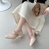 Fashion Ladies Summer Footwear on Heeled Pumps Shoes for Women 2025 with Straps Cute Square Heels Bow High Mary Jane Offer