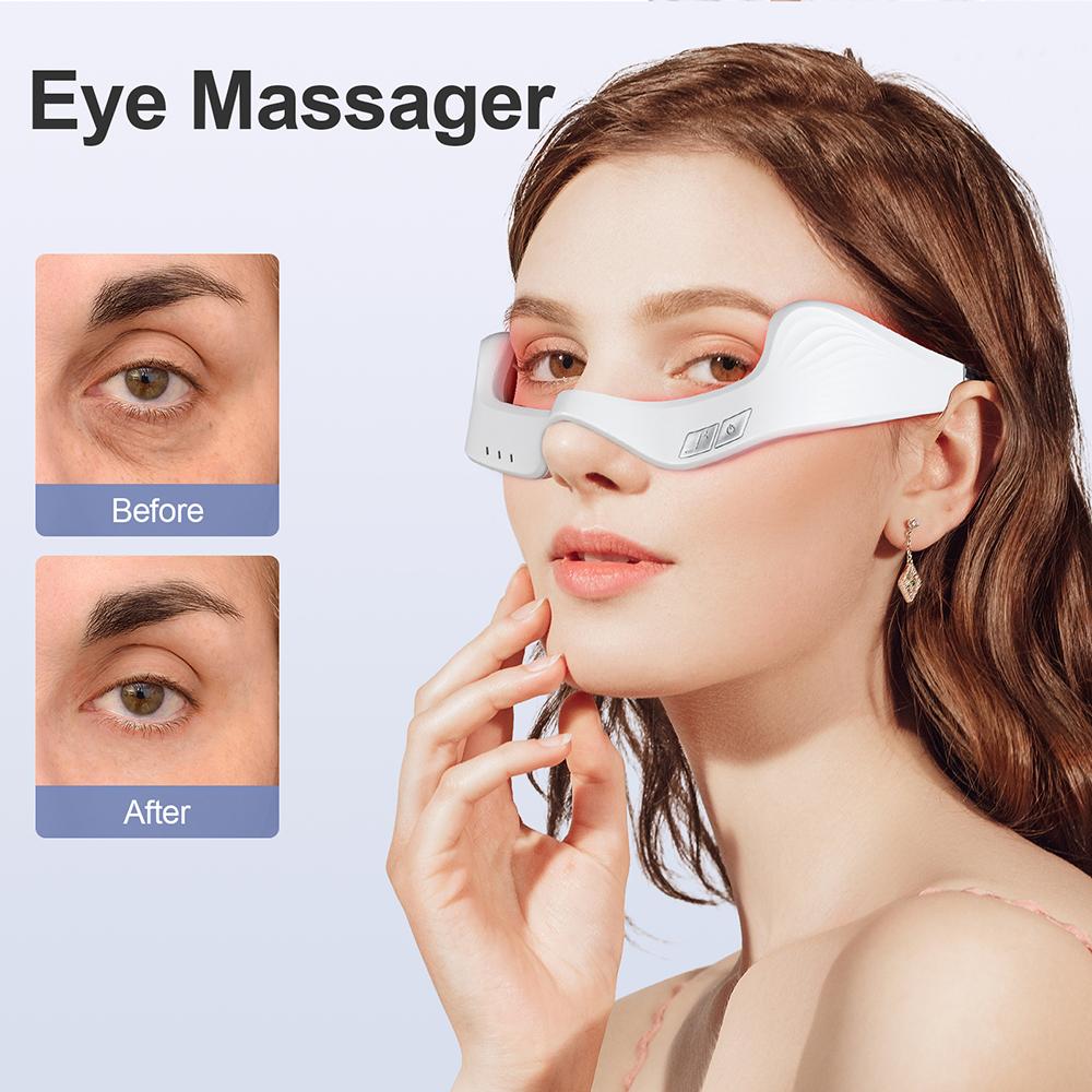 2026 Electric Eye Massager Under-Eye Glasses Massager Eye Fatigue Relief Massager Red Light Relieves Eye Fatigue Eyes Massage Glasses Promote Sleep