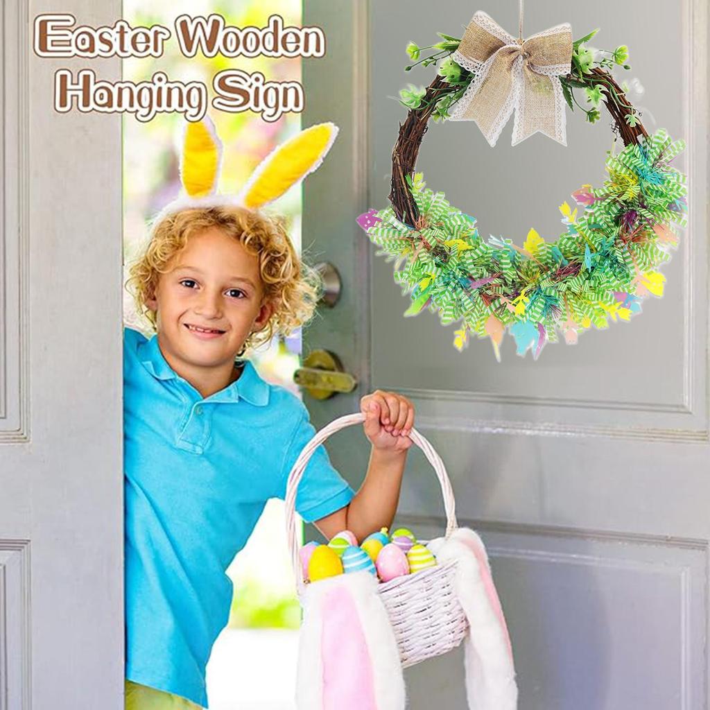 Spring Wreath 15 Inch Artificial Chick Lily Party Decor Easter Indoor Wreaths Home Decorating For Home Offices Party Tables