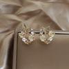 Korean Exquisite Flower Butterfly Earrings For Women Bling AAA Zircon Stud Earring Fashion Wedding Party Jewelry Gift Dropship