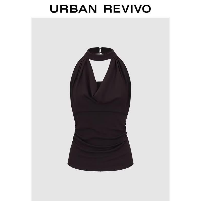 Women s Retro Halter Draped Tank Top XL
