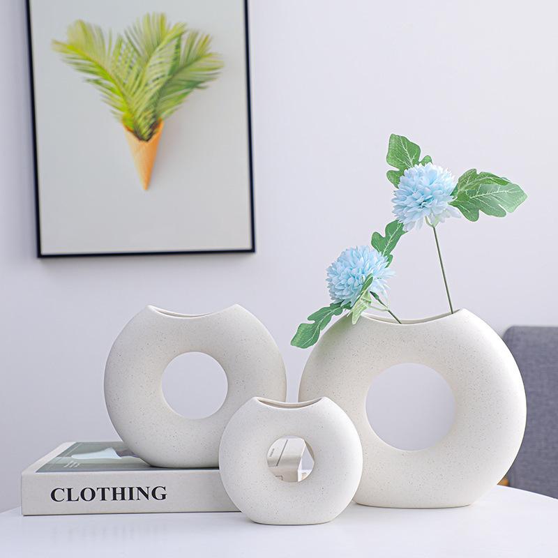Special-shaped Art Vase Ornaments Creative Ceramic Living Room Flower Arrangements Home Entrance Soft Decoration Ornaments Sale