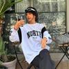 New Arrivals Open Run Women Oversize Color Block LeTTering AuTumn Long Sleeve T