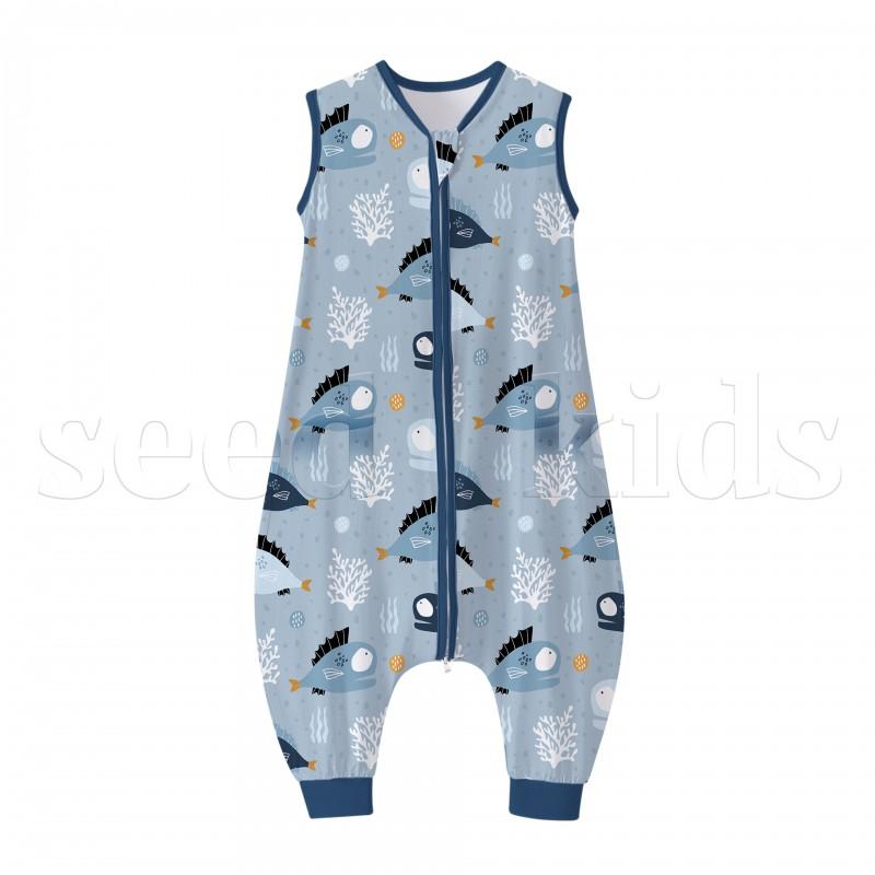 Thin Sleeveless Baby Romper Sleepwear 0.5TOG - Toddler Anti-Kick Blanket Cotton Blend