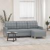 Vidaxl 3-Seater Sofa with Footstool, Light Gray, 180 Cm, Fabric