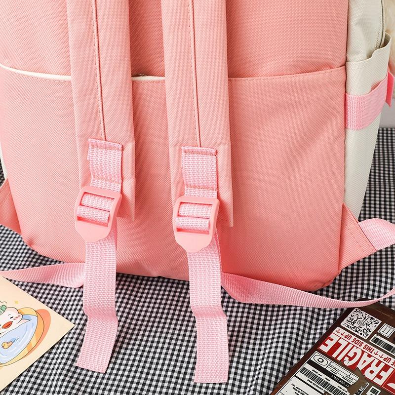 5 adet Oxford Okul Çantası Kadın Ortaokul Öğrencilerinin Sırt Çantaları Lise Öğrencileri Büyük Kapasiteli Su Geçirmez Çok Yönlü Sırt Çantası