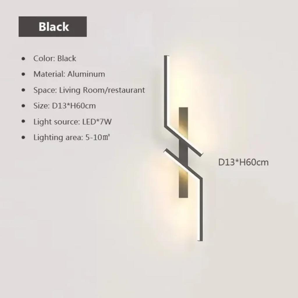 New Sleek, Contemporary, Long LED Wall Lamp Light for Bedroom or Living Room Decor. Perfect Minimalist Design for Background and