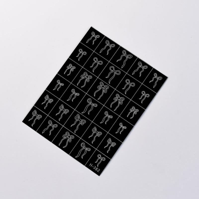 Hallow Butterfly Bow Knot Nail Art Sticker Self Adhesive Sticker Manicure Salon Supply French Smudge Template Auxiliary Sticker