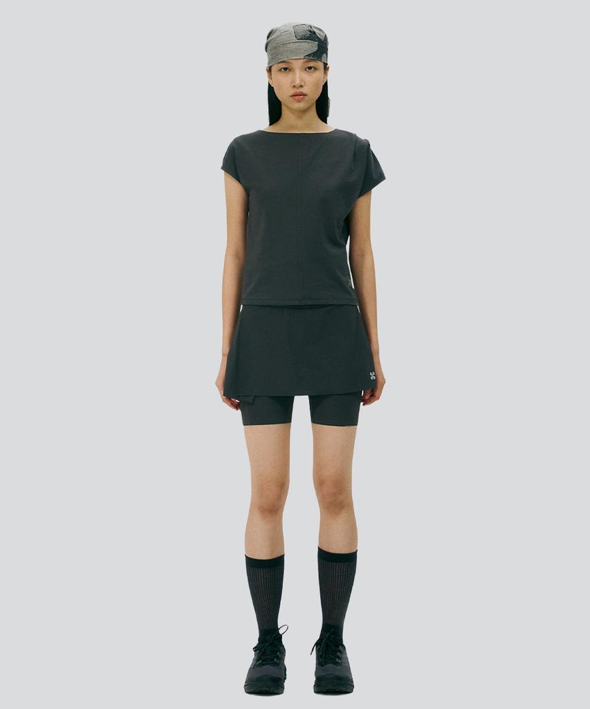 Collect Transitional Wrap Skirt Biker Shorts Women (Dark Grey)