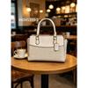 Womens Designer Tote Bag With Vintage Print PU Leather Shoulder Handbag Daily Use Medium Size