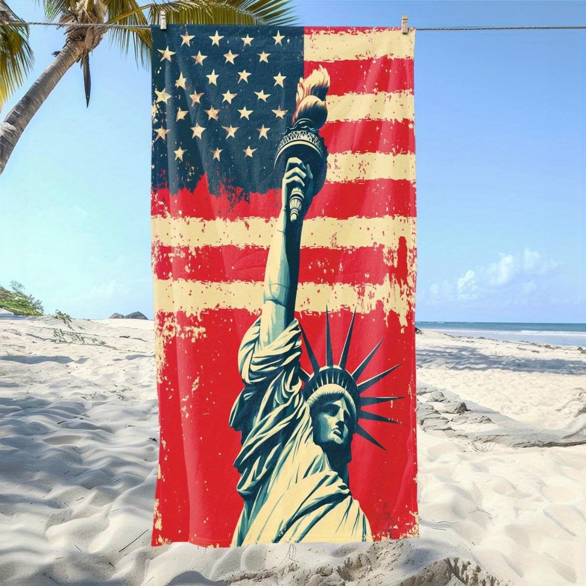 

Statue of Liberty Beach Towel, Lightweight Portable for Swimming Pool Yoga Travel Outdoor Beach Essential Accessory W30*H60(CM)