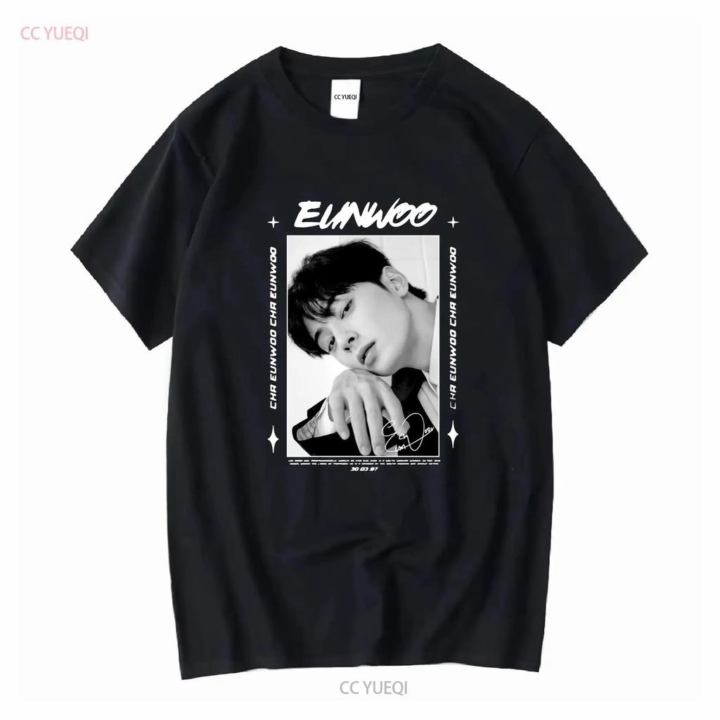 Cha Eunwoo Portrait Graphic Black T-Shirt