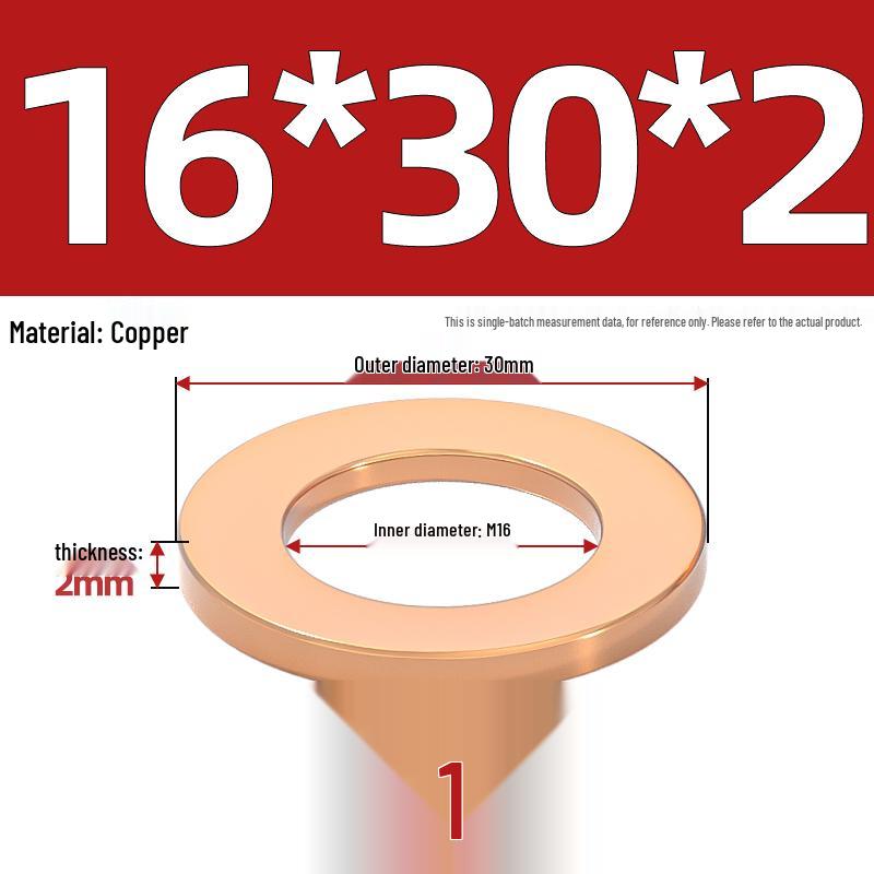 National Standard Red Copper Gasket Seal Ring and Flat Washer M3-M60mm for Marine Instruments
