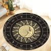 1pc Polyester Constellation Round Rug - Sun Moon Zodiac Printed Non-Slip Mat for Patio, Garden, Bedroom, Living Room
