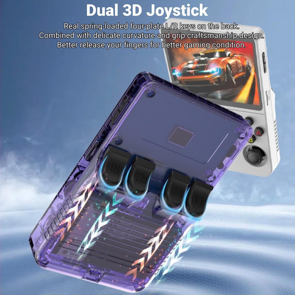 R36S Retro kapesní herní konzole s IPS 640x480 HD přenosnou kapesní videoherní konzolí pro Linux Bílý 3,5palcový displej, Systém, (64 GB)