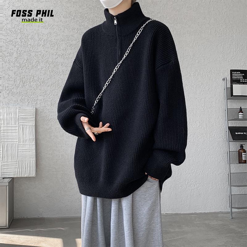 

Foss Phil Men s Casual Semi-High Collar Knit Pullover Sweater L