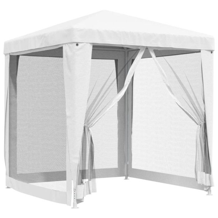VidaXL Tente de réception avec 4 parois latérales en maille 2x2m Blanc